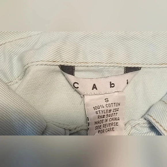 CABI Denim Collared Jean Jacket Aqua Blue Zip front Size Small - Picture 8 of 13